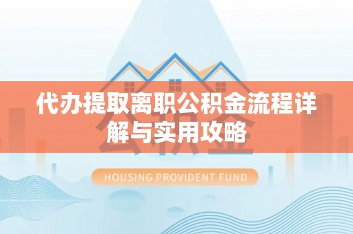 嘉善代办提取离职公积金流程详解与实用攻略