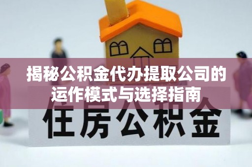 嘉善揭秘公积金代办提取公司的运作模式与选择指南