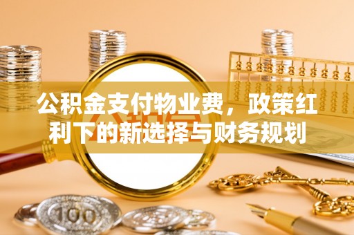 嘉善公积金支付物业费，政策红利下的新选择与财务规划