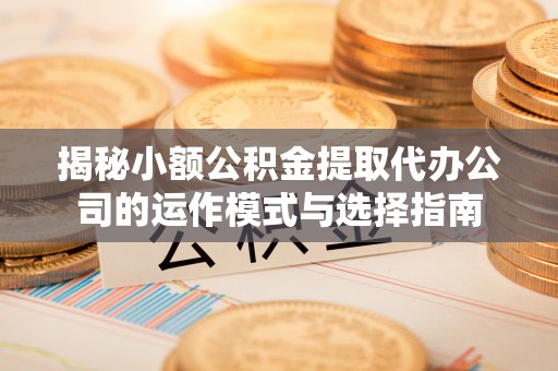 嘉善揭秘小额公积金提取代办公司的运作模式与选择指南