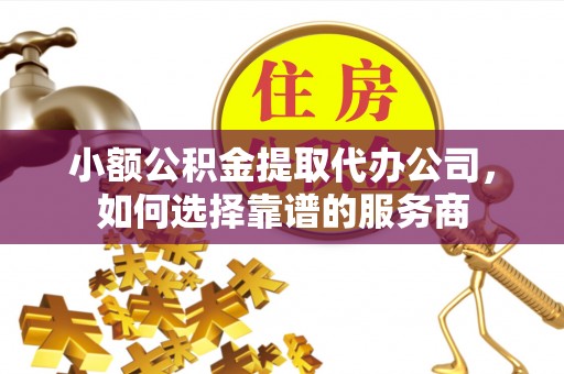 嘉善小额公积金提取代办公司，如何选择靠谱的服务商