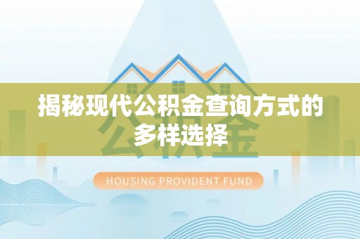嘉善揭秘现代公积金查询方式的多样选择