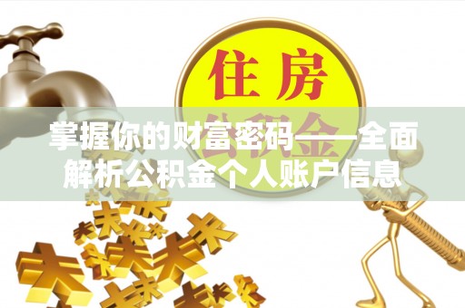 嘉善掌握你的财富密码——全面解析公积金个人账户信息