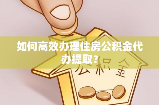 嘉善如何高效办理住房公积金代办提取？