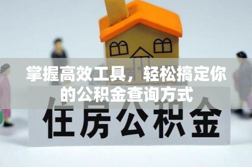 嘉善掌握高效工具，轻松搞定你的公积金查询方式